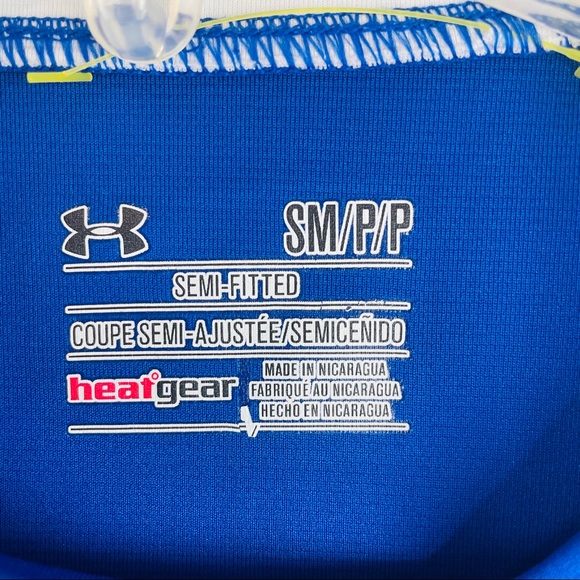 Under Armour UA S Small Shirt Heat Gear Blue EUC - Picture 3 of 4